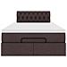 Pouf Letto con Materasso Marrone Scuro 120x200 cm in Tessuto - Foto miniatura 7