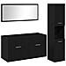 Set di mobili per bagno 3 pezzi rovere nero legno ingegnerizzato - Foto miniatura 1