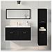 Set di mobili per bagno 3 pezzi rovere nero legno ingegnerizzato - Foto miniatura 4
