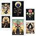 Set Di 6 Stampe Dipinto Decorativo Collage Surreale In Floreale Mistico Esoterico Incorniciato Con Illustrazioni A3 & A4 Cornice Bianca - Foto miniatura 1