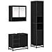 Set di mobili per il bagno 3 pcs Rovere Nero Legno multistrato - Foto miniatura 1