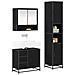 Set di mobili per il bagno 3 pcs Rovere Nero Legno multistrato - Foto miniatura 3