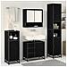 Set di mobili per il bagno 3 pcs Rovere Nero Legno multistrato - Foto miniatura 4