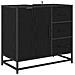 Set di mobili per il bagno 3 pcs Rovere Nero Legno multistrato - Foto miniatura 6