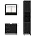 Set di mobili per il bagno 3 pcs Rovere Nero Legno multistrato - Foto miniatura 8