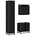 Set di mobili per il bagno 3 pcs Rovere Nero Legno multistrato - Foto miniatura 9