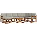 Set di divani da esterno 9 pcs Grigio Naturale e Chiaro - Foto miniatura 1
