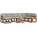 Set di divani da esterno 9 pcs Grigio Naturale e Chiaro - Foto miniatura 3