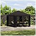 Gazebo da giardino con pareti laterali 3 x 3 m Antracite - Foto miniatura 2
