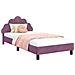 Struttura letto bambini con testata Viola 90 x 200 cm Velluto - Foto miniatura 1
