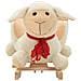 Pecora a Dondolo con Schienale in Peluche 60x32x50cm Bianco - Foto miniatura 4
