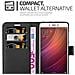 Custodia Compatibile Con Xiaomi Redmi Note 4 In Nero Carbone - Coperchio Protettiva Con Chiusura Magnetica, Funzione Stand E Tasca Per Le Carte - Foto miniatura 7