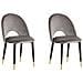 Set Di 2 Sedie Da Pranzo In Velluto Grigio Magalia - Foto miniatura 1