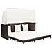 Divano Letto a 3 Posti Estendibile con Tetto Polyrattan Marrone - Foto miniatura 1