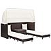 Divano Letto a 3 Posti Estendibile con Tetto Polyrattan Marrone - Foto miniatura 2