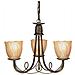 Lampadario Multi Braccio 3 Luci Nero, Finitura Oro, E14 - Foto miniatura 1