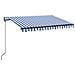 Tenda Automatica con Sensore Vento e LED 350x250 cm Blu Bianca - Foto miniatura 1