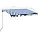 Tenda Automatica con Sensore Vento e LED 350x250 cm Blu Bianca - Foto miniatura 8