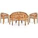 Set Salotto da Giardino 5 pz Design Curvo in Massello di Teak - Foto miniatura 1