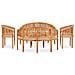 Set Salotto da Giardino 5 pz Design Curvo in Massello di Teak - Foto miniatura 2