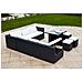 Salotto Da Giardino A Incasso Resina Intrecciata 10 Posti Nero/bianco Fidji - Foto miniatura 5