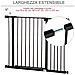 Cancelletto Per Cani Estensibile Con Viti E Ampia Apertura, In Metallo E Plastica, 76-107x76 Cm, Nero - Foto miniatura 5