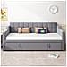Daybed Divano Letto Letto Imbottito Con Presa Di Corrente E Sacco Portaoggetti, Grigio - Foto miniatura 1