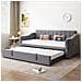 Daybed Divano Letto Letto Imbottito Con Presa Di Corrente E Sacco Portaoggetti, Grigio - Foto miniatura 3