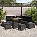 Set Divano da Giardino 8 Pezzi con Cuscini Rattan Nero Acacia, Divano da Giardino a 2 Posti con Cuscini Rattan Nero, Set da Pranzo da Giardino 3 Pezzi con Cuscini Rattan Nero Acacia - Foto miniatura 2