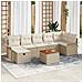 Set Divano da Giardino da 8 Pezzi con Cuscini Beige in Polirattan - Foto miniatura 2