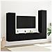 Set Armadi TV 4 Pezzi Montato a Muro Rovere Nero Legno Ingegnerizzato Gestione Prodotti - Foto miniatura 2