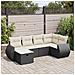Set Divano da Giardino 6 pz con Cuscini Nero in Polyrattan - Foto miniatura 2