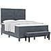 Letto a Molle con Materasso e Panca Grigio Scuro 160x200 cm Velluto - Foto miniatura 1