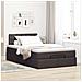 Pouf Letto con Materasso Marrone Scuro 120x200 cm in Tessuto - Foto miniatura 3