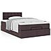 Pouf Letto con Materasso Marrone Scuro 120x200 cm in Tessuto - Foto miniatura 4