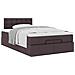 Pouf Letto con Materasso Marrone Scuro 120x200 cm in Tessuto - Foto miniatura 5