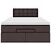 Pouf Letto con Materasso Marrone Scuro 120x200 cm in Tessuto - Foto miniatura 7