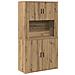 Highboard in rovere artigianale 80x33x150 cm in legno ingegnerizzato - Foto miniatura 1