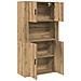 Highboard in rovere artigianale 80x33x150 cm in legno ingegnerizzato - Foto miniatura 5