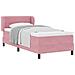 Letto con Molle e Materasso Grigio Scuro 80x200 cm Velluto Rosa - Foto miniatura 3