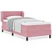 Letto con Molle e Materasso Grigio Scuro 80x200 cm Velluto Rosa - Foto miniatura 4