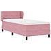 Letto con Molle e Materasso Grigio Scuro 80x200 cm Velluto Rosa - Foto miniatura 7