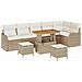 Set Divano da Giardino 9 pcs Beige e Crema 90 x 55 x 71 cm - Foto miniatura 1