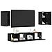 Set mobile TV 4 pcs Rovere nero 80 x 30 x 30 cm - Foto miniatura 3