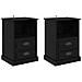 Armadio da Notte con cassetto 2 pcs Rovere nero 43 x 36 x 60 cm - Foto miniatura 1