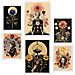 Set Di 6 Stampe Pittura Decorativa Collage Surreale In Mistico Esoterico In Toni Pastello Incorniciato Con Illustrazioni A3 & A4 Cornice Bianca - Foto miniatura 1