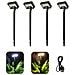 Set Da 4 Luci Solari Da Giardino A Led 92 - Luce Calda Nera Per Prato - Foto miniatura 1