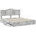 Letto con Contenitore con testiera Grigio cemento 200 x 200 cm - Foto miniatura 5