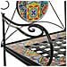 Sgabello In Mosaico Nero E Ferro Battuto 110x50x88h - Foto miniatura 7