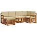Set divani 6 pcs Naturale e Beige Legno di Acacia Massello - Foto miniatura 1